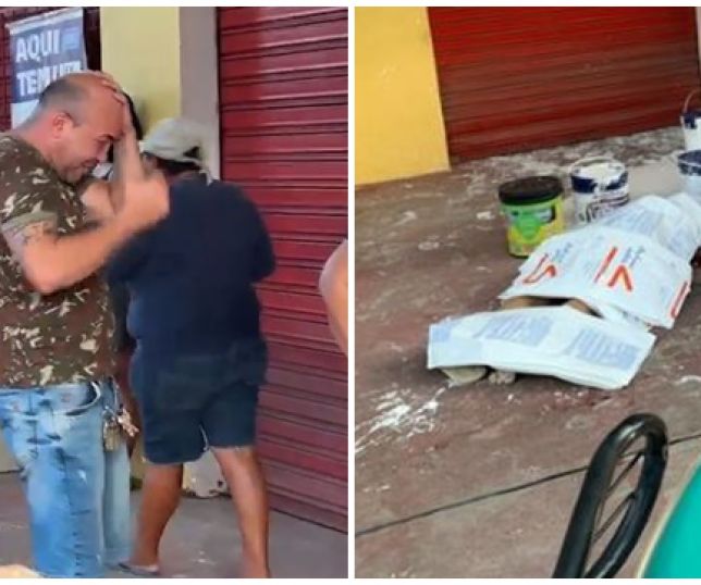 IMAGEM FORTE! Motoqueiros encapuzados executam homem na frente de loja de materiais de construção no bairro da Compensa