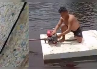 Mulher transforma colchão em rabeta após golpe no Marajó